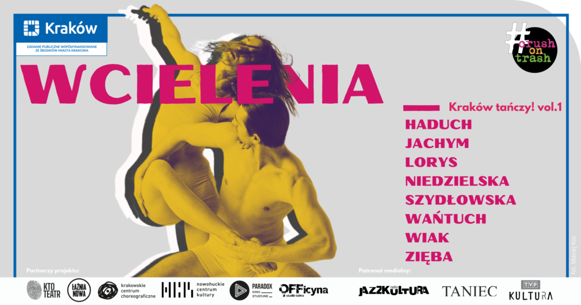 Baner główny projektu Wcielenia Kraków tańczy vol.1 Z Para tancerzy. Finansowane przez miasto Kraków