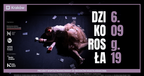 Baner spektaklu Dzikorosła Kraków